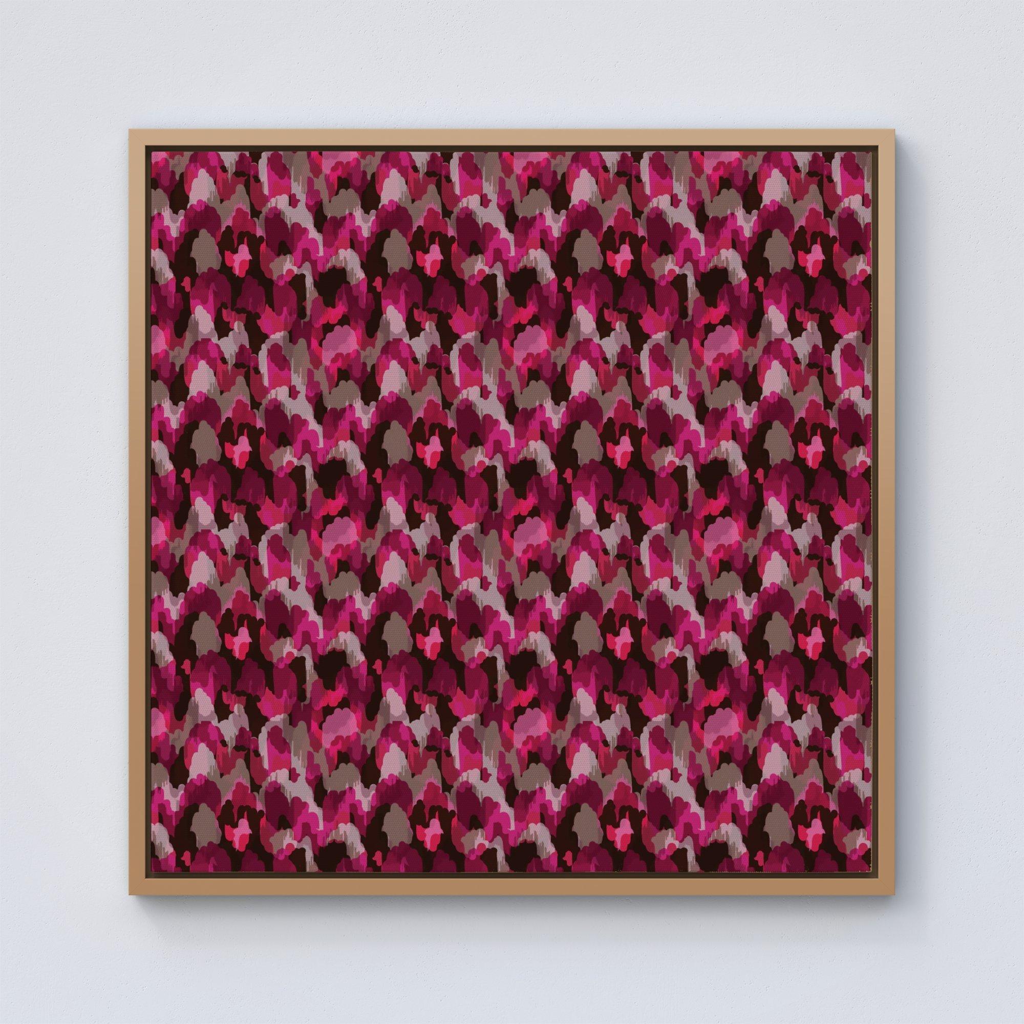 Modern Pink Animal Print Framed Canvas